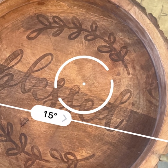 Large Rustic Wooden “Blessed” Serving wood Tray - Picture 3 of 4